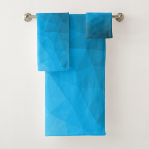 Blaues zyangradientengeometrisches Messprofil Drei Badhandtuch Set