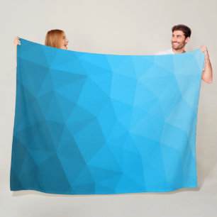 Blaues zyangradientengeometrisches Messprofil Drei Fleecedecke