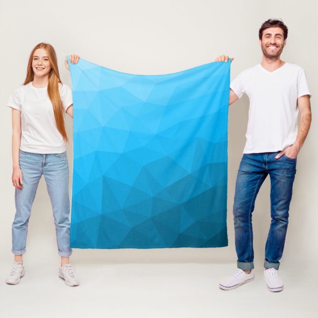 Blaues zyangradientengeometrisches Messprofil Drei Fleecedecke (Beispiel)