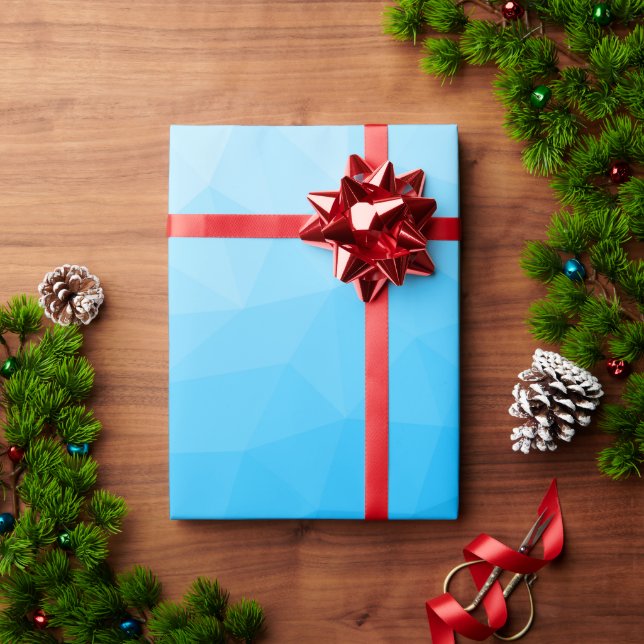 Blaues zyangradientengeometrisches Messprofil Drei Geschenkpapier (Feiertagsgeschenk)