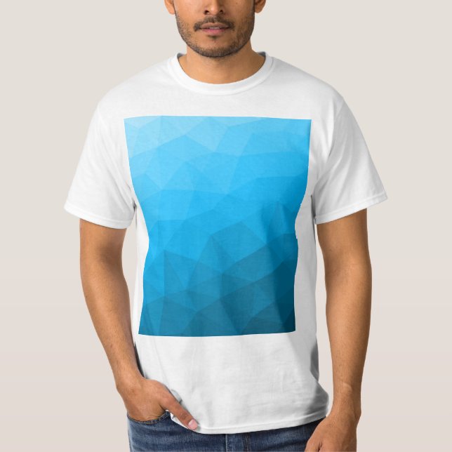 Blaues zyangradientengeometrisches Messprofil Drei T-Shirt (Vorderseite)