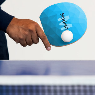 Blaues zyangradientengeometrisches Monogramm Tischtennis Schläger