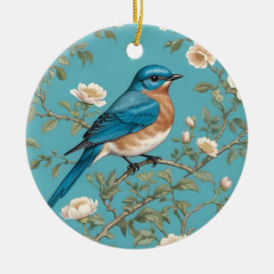 Blauevogel William Morris Inspiriert Türkis  Keramik Ornament