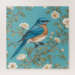 Blauevogel William Morris Inspiriert Türkis Puzzle