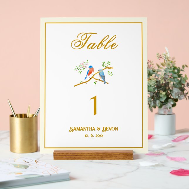Blauevogels Hochzeit Acrylschild (Hochzeit)