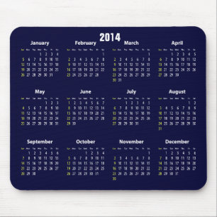 Blaufarbe mit 2014 Kalendern Mousepad