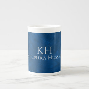 Blaufarben-Design mit Monogram Tischset Stai Prozellantasse