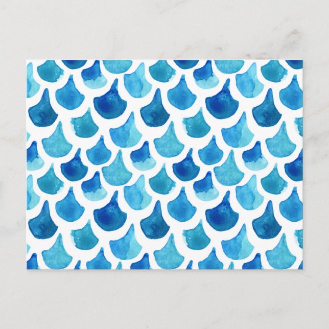 Blaufarben-Muster Postkarte (Vorderseite)