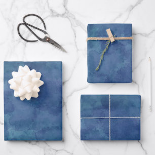Blaufarbenabstraktion Geschenkpapier Set