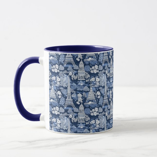 Blaufarbener, faszinierender Pariser Eiffelturm Tasse (Links)