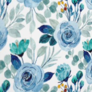 Blaufarbenes Blumenmuster Tapete