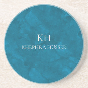 Blaufarbenmonogramm Getränkeuntersetzer