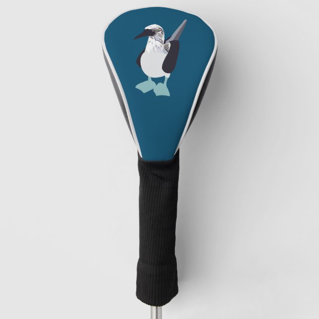 Blauffüßer Vogelvogel-Illustration Golf Headcover (Vorderseite)
