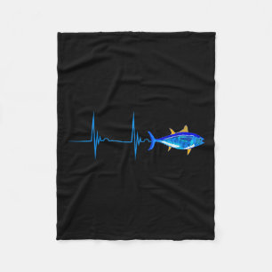 Blauflossenthunfisch Heartbeat Ekg Pulseline Deep  Fleecedecke