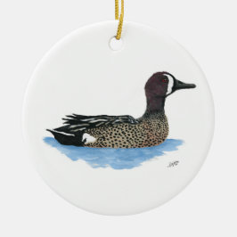 Blauflügelige Aquamarin Keramik Ornament