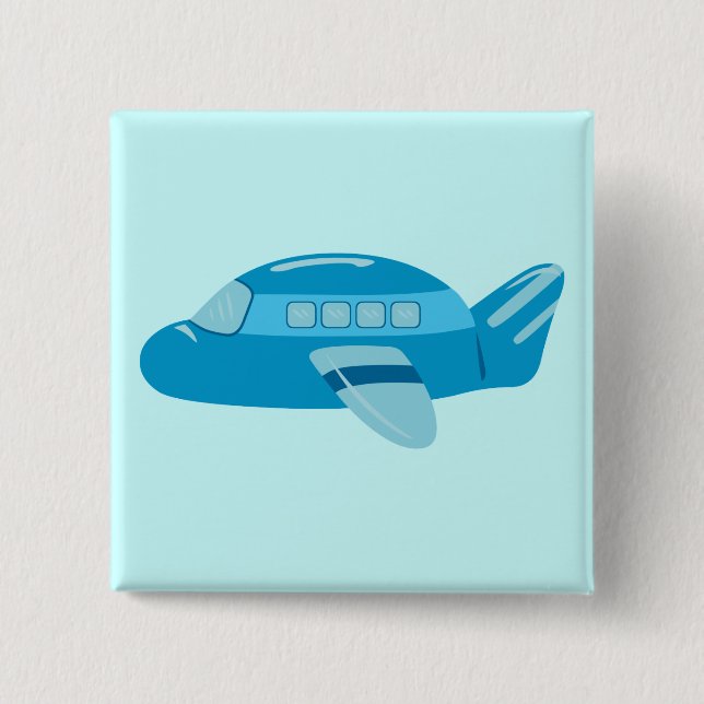 Blauflugzeug Button (Vorderseite)