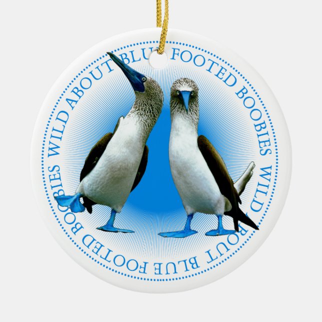 Blaufüßiger Booby Vögel Galapagos Inseln Souvenir Keramik Ornament (Vorne)
