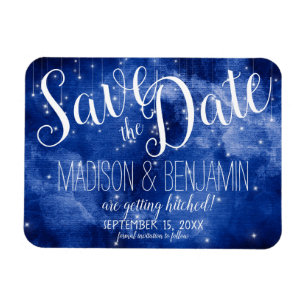 Blaugalaxie - Himmelsstars leuchten Save the Date Magnet