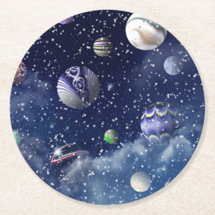 Blaugalaxie Runder Pappuntersetzer