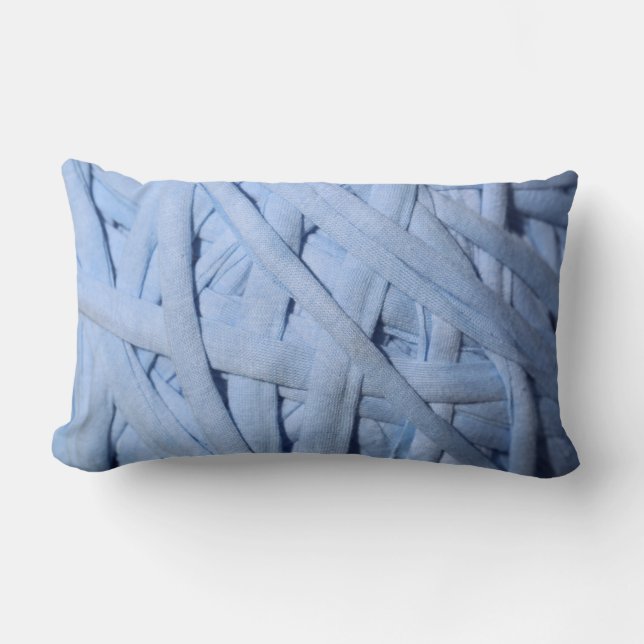 Blaugarndetails Linien Textur Polster Kissen (Vorderseite)