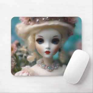 Blaugäugige Vintage-Puppe, Mousepad