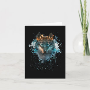 Blaugäugiger Wolf-Splatter-Art Karte