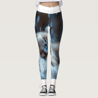Blaugäugiges-Kätzchen-Porträt – Süße Katze Leggings
