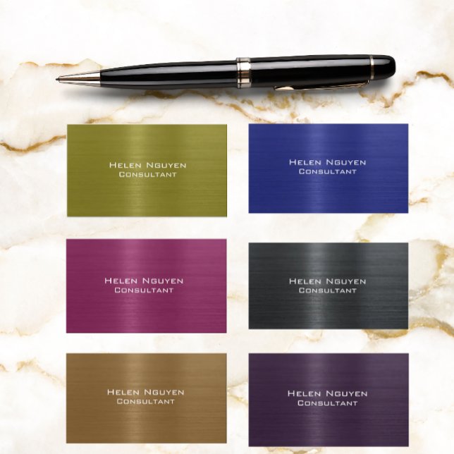 Blaugebürstetes Metall aus Edelstahl Visitenkarte (Von Creator hochgeladen)