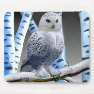 Blaugefrorener Schneeeule Mousepad