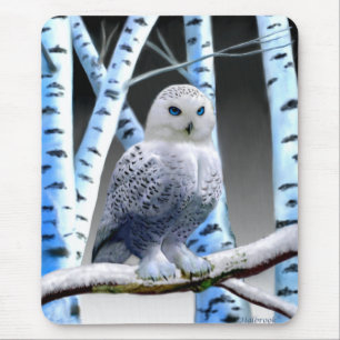 Blaugefrorener Schneeeule Mousepad