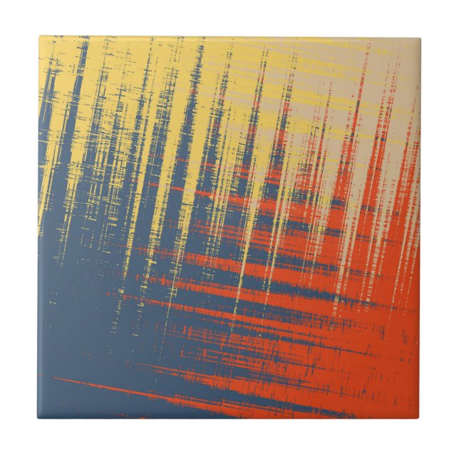 Blaugelbe Creme Fliese (Vorderseite)