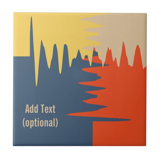 Blaugelbe Creme Fliese (Vorderseite)