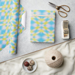 Blaugelbe Gefärbte Krawatte Geschenkpapier