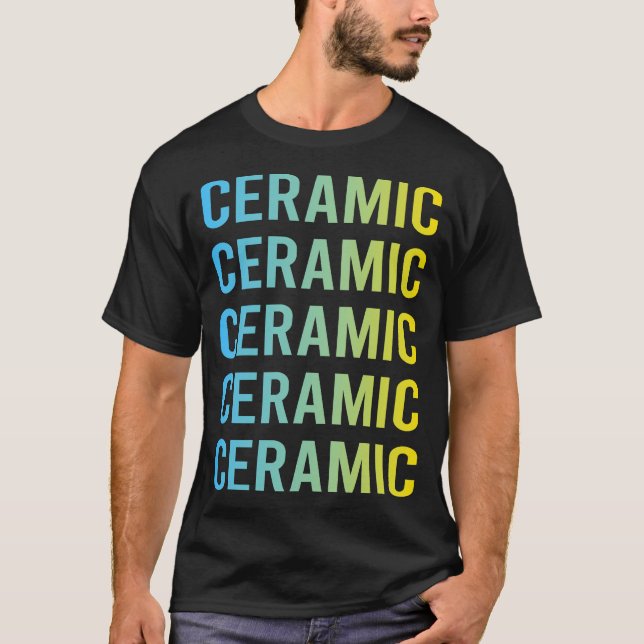 Blaugelbe Keramiken T-Shirt (Vorderseite)