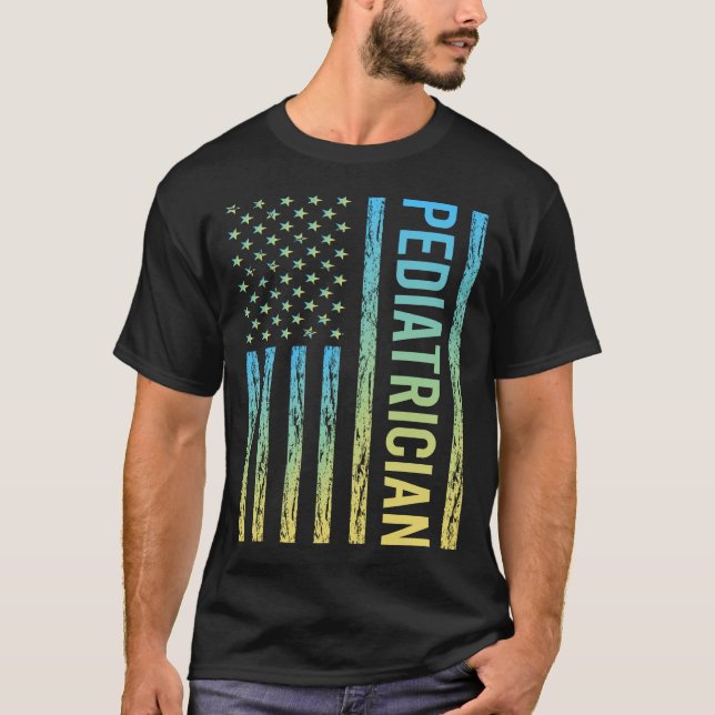 Blaugelbe Kinderarzt T-Shirt (Vorderseite)
