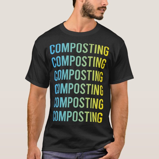Blaugelbe Kompostierung T-Shirt (Vorderseite)