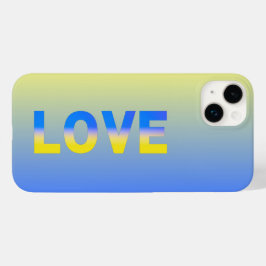 Blaugelbe LIEBE-Typografie Ukraine Inspiriert Frie Case-Mate iPhone 14 Plus Hülle