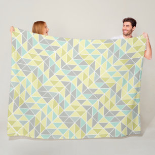 Blaugelbe Minze Modernes Abstraktes Dreieck-Muster Fleecedecke