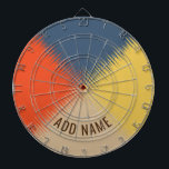 Blaugelbe rote Creme - personalisierbar Dartscheibe<br><div class="desc">2024</div>