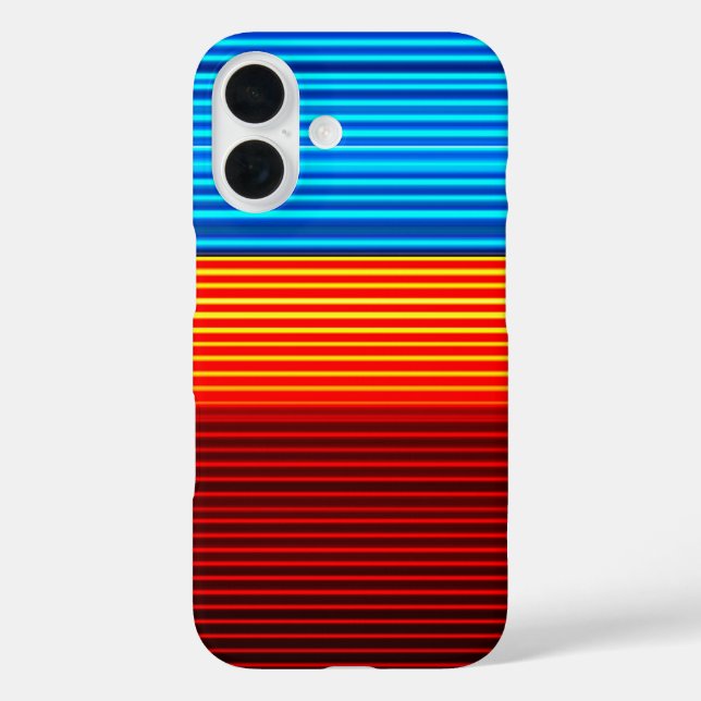 Blaugelbe rote Streifen Case-Mate iPhone Hülle (Rückseite)