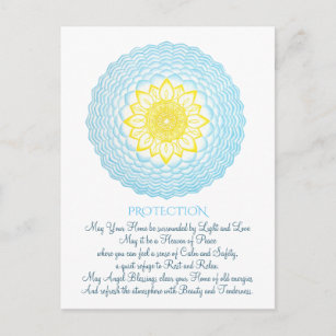 Blaugelbe Segnungen Mandala Inspiration Postkarte