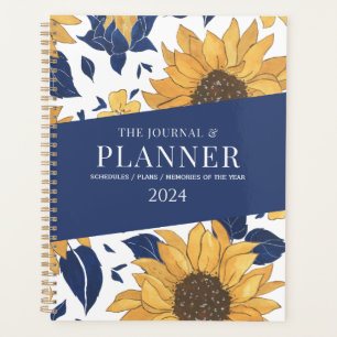 Blaugelbe Sonnenblumen, schlicht und elegant, ästh Planer