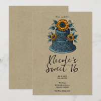 Blaugelbe Sonnenblumenkernkuchen Süß 16 Geburtstag