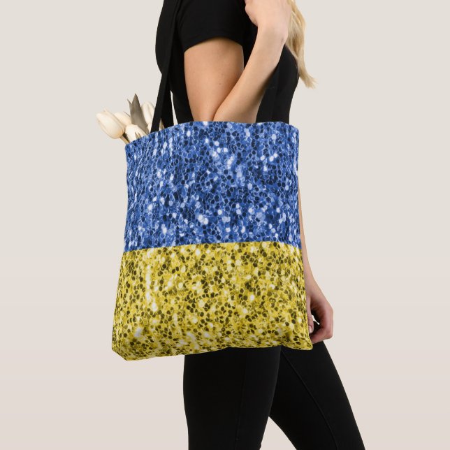 Blaugelbe ukrainische Flagge Glitzer Imitate Glitz (Von Nahem)
