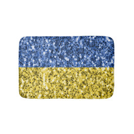 Blaugelbe ukrainische Flagge Glitzer Imitate Glitz Badematte