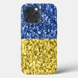 Blaugelbe ukrainische Flagge Glitzer Imitate Glitz Case-Mate iPhone Hülle