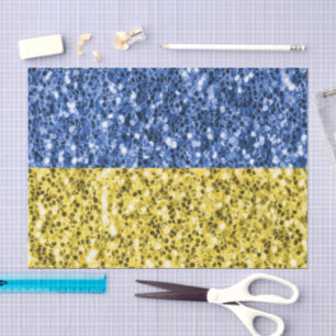 Blaugelbe ukrainische Flagge Glitzer Imitate Glitz Seidenpapier