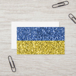 Blaugelbe ukrainische Flagge Glitzer Imitate Glitz Visitenkarte