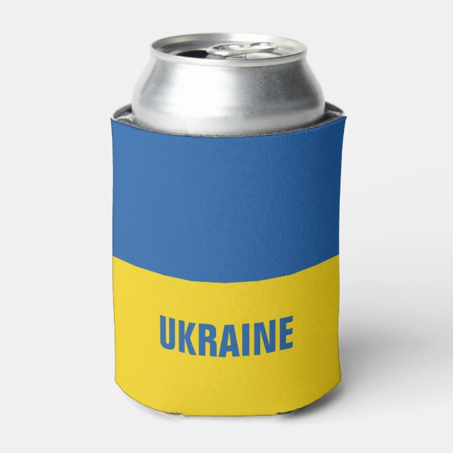 Blaugelbe ukrainische Flagge kann kühler werden Dosenkühler (Kanne Vorderseite)
