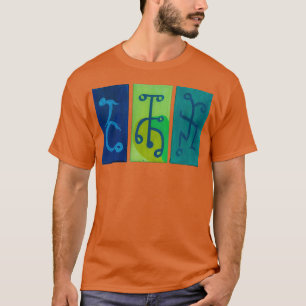 Blaugelbe und grüne Tänzer T-Shirt